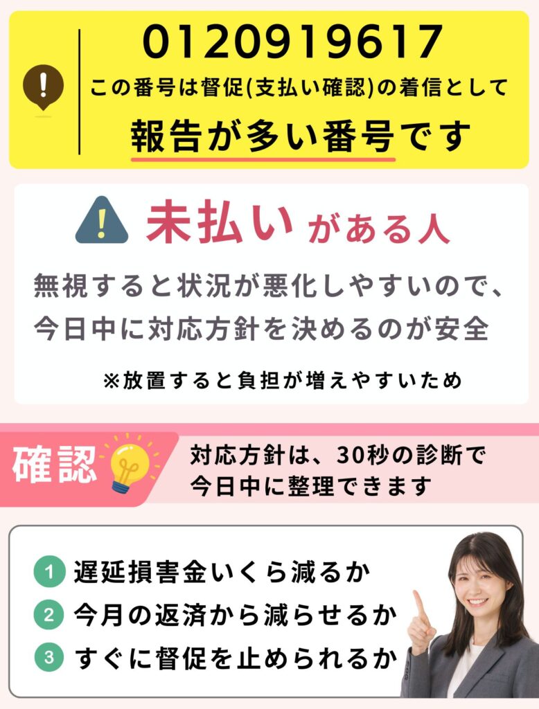 0120919617はモビット督促